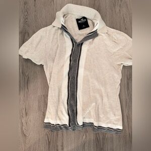 Hollister Cream and Black Sweater shirt